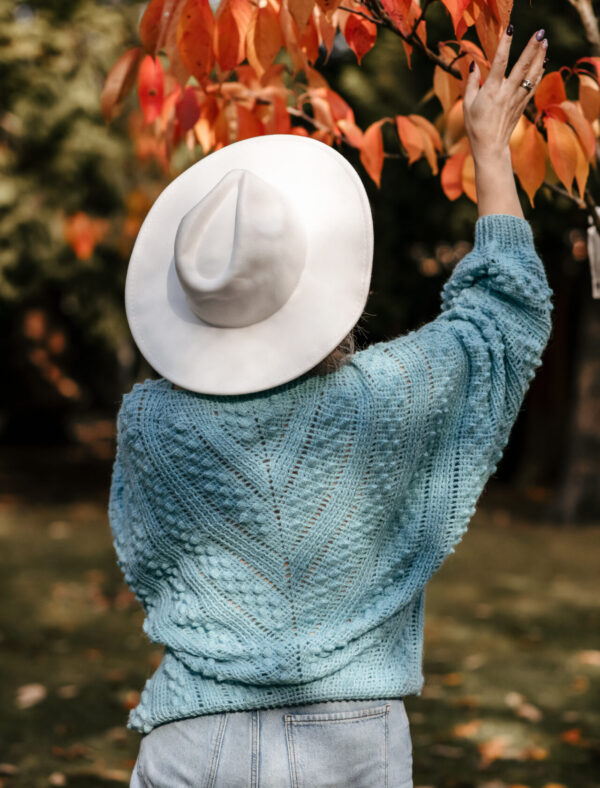 Hand Crocheted Alpaca Sweater – Turquoise