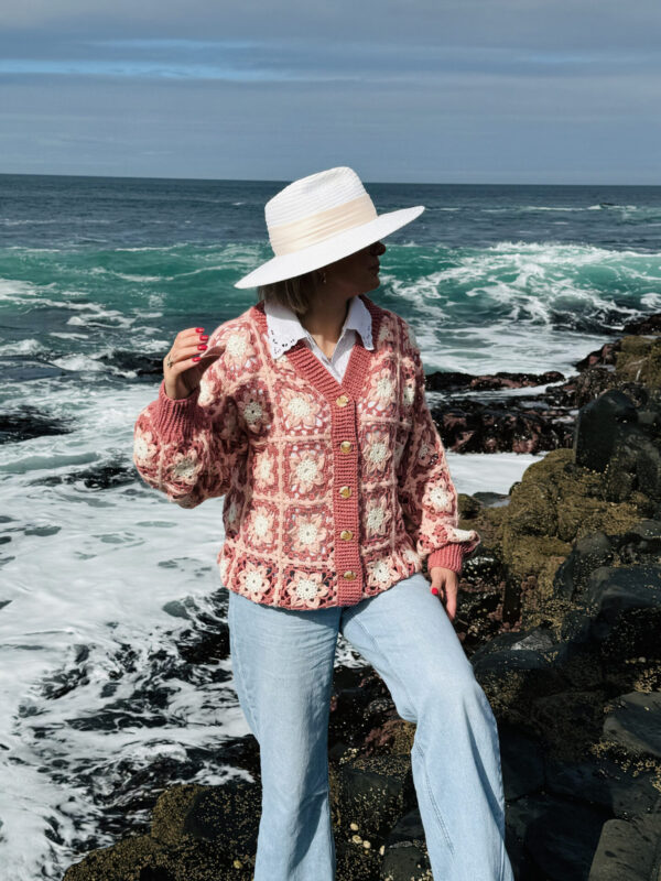 Hand-Crocheted Granny Square Cardigan